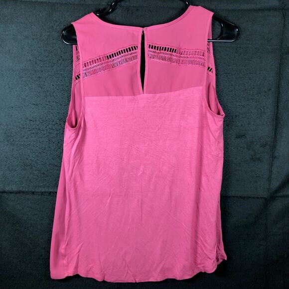 Express Womens Blouse Berry V Neck Sleeveless Flowy Slit Accents Medium - Picture 10 of 12